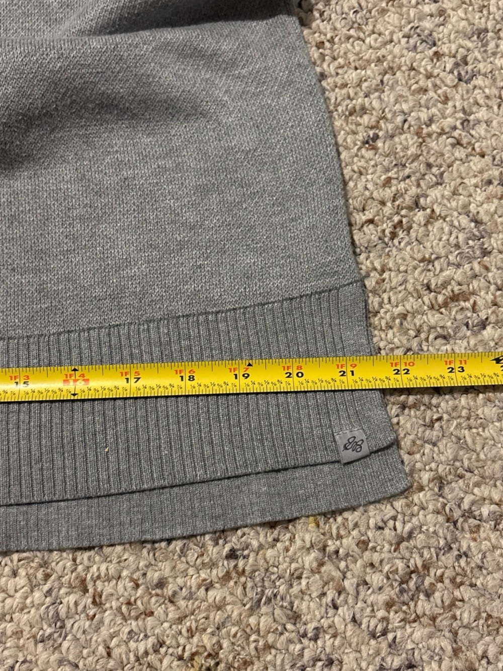 Eddie Bauer Gray Crewneck Sweater with Red & Blue Sleeve Stripes - Picture 5 of 7